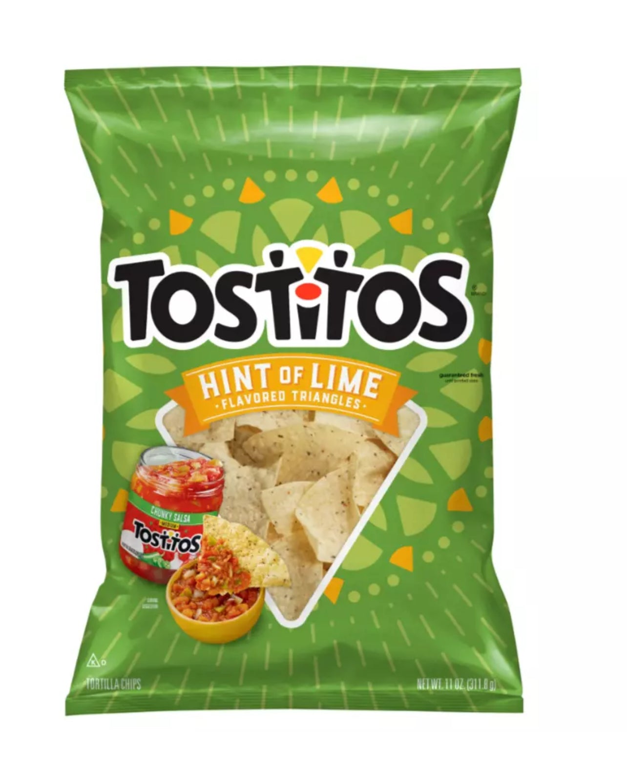 Tostitos Tortilla Chips, Hint of Lime,  Snack Chips Big Bag 311g USA (rare)