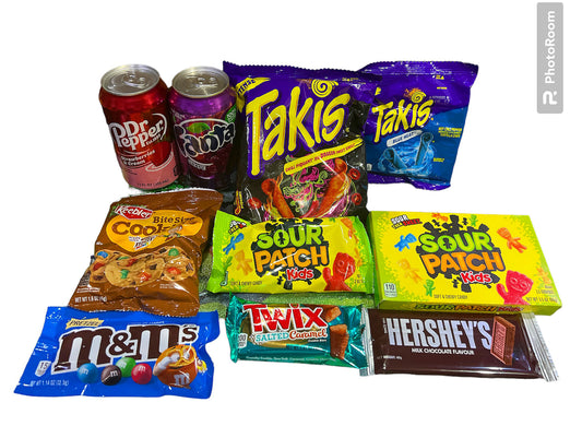 Takis,chocolate, sweet gift bundle
