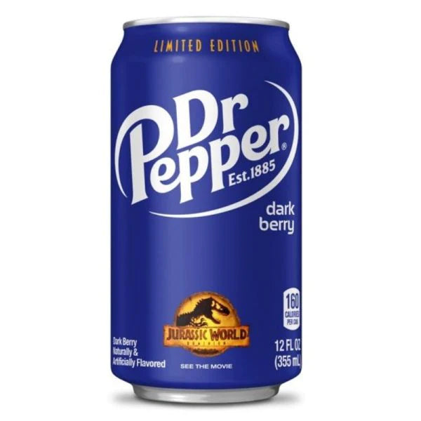 Dr Pepper dark berry Jurassic world limited addition 355ml limited addition (rare)
