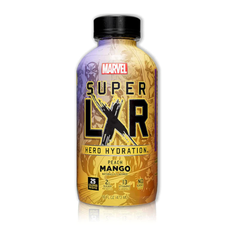 Arizona marvel super LXR hero hydration peach mango