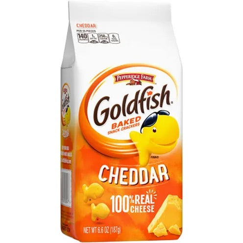 Pepperidge farm goldfish baked cheddar snack crackers 187g