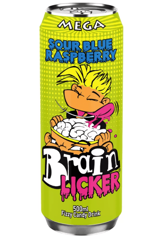 Brain licker sour blue raspberry soda 500ml