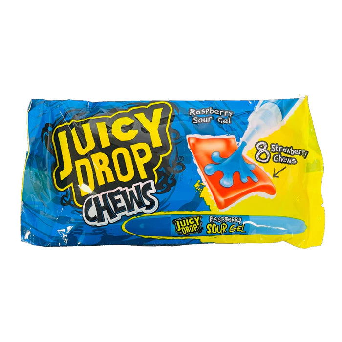 Juicy drop chews raspberry sour gel