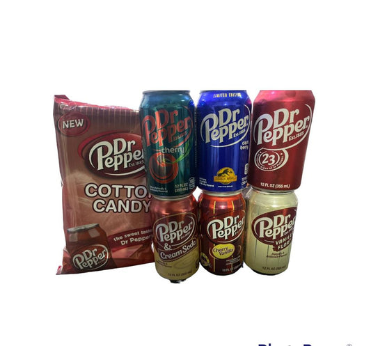 American Dr Pepper Box 6 cans & cotton candy USA imported!