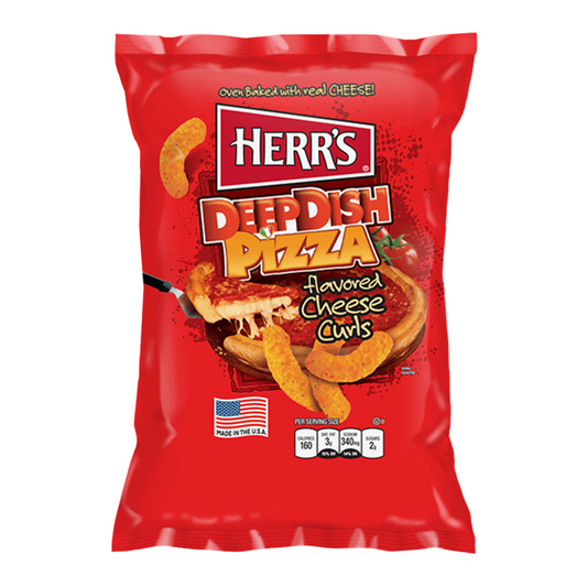 Herr’s DeepDish Pizza flavored cheese curls 198g